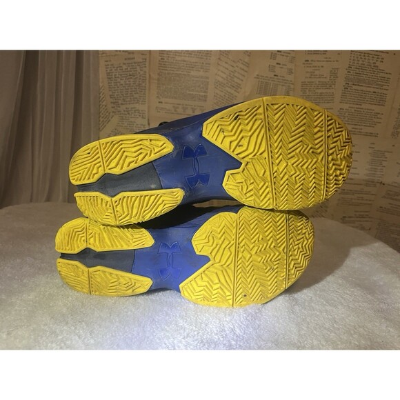 Under Armour Curry One Dub Nation Shoes Blue/Yellow Youth 5.5Y Steph Curry - Picture 5 of 7